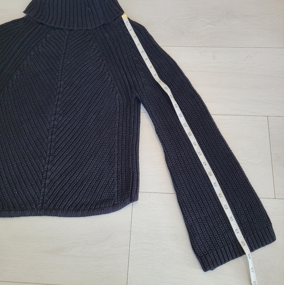 Rag & Bone Chunky Black Knit Sweater Women’s Size S - Flared Bell Sleeves - Picture 3 of 8